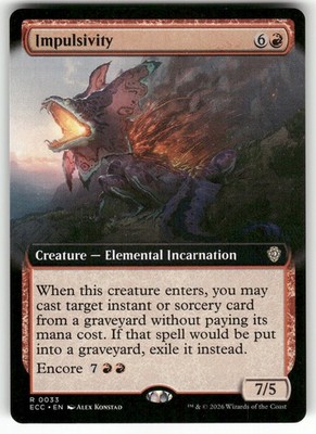Impulsivity (Extended Art) #33 (NM) Commander: Lorwyn Eclipsed ECC Magic MTG