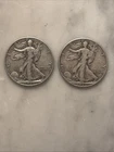 Silver Half Dollar 1946 Walking Liberty. Two Coins