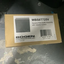 Bogen WBS8T725 Wall-Mount Speaker with Baffle and 25V/70V Transformer, 1W, Black