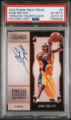 Kobe Bryant 2012 Timeless Treasures Talent Signatures  PSA 6/10 Auto #5 47/99