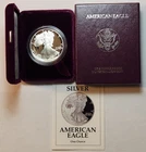 1992 S American Silver Eagle Choice Proof Bullion $1 Silver Coin OGP COA Z92Gk