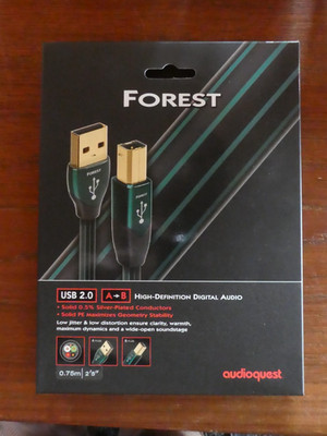 neu Audioquest Forest USB Kabel USB A B,  USB 2,  0,75 Meter orig verpackt