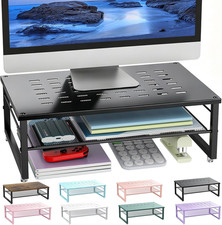 2-Tier Metal Monitor Stand Riser  Desk Organizers and Accessories, Desk Organiz