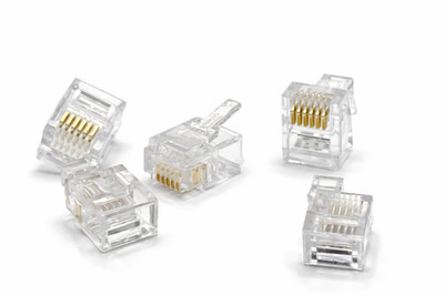 RJ12 Western Plug Stecker 6P6C vergoldet Telefon Server DSL ISDN Ethernet