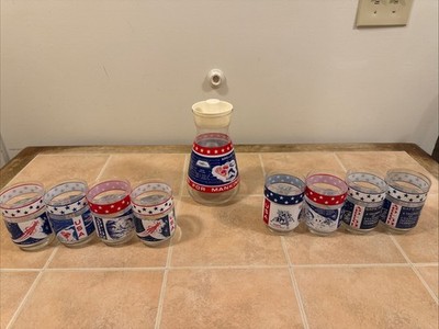 Libbey NASA Apollo 3 Juice Carafes & 32 Glass s  Missions 11, 12, 13