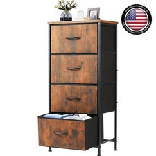 Wide 4 Drawer Tower Easy to Assemble W/ Removable Decorative Wood finish