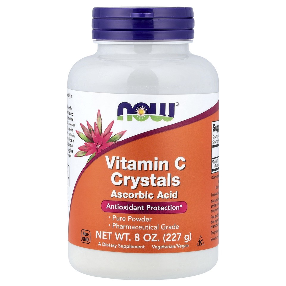 Now Foods Vitamin C Crystals 8 oz 227 g GMP Quality Assured, Vegan, Vegetarian
