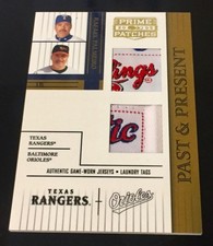 2005 Prime Patches PP-6 Rafael Palmeiro Rawlings Laundry Tag Dual Logo Patch 1/5