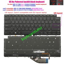 New US Backlit Keyboard for Dell XPS 13 7390 2-in-1 P103G XPS 13 9310 2-in-1