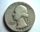1939-S WASHINGTON QUARTER VERY FINE VF NICE ORIGINAL COIN BOBS COINS FAST SHIP