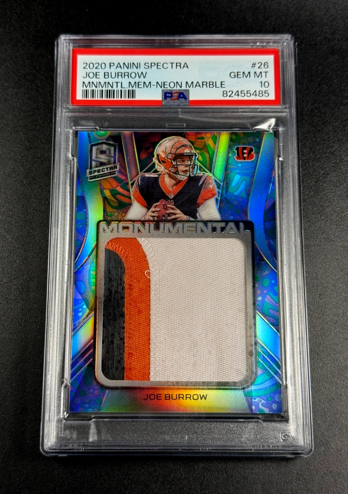 Joe Burrow Panini Spectra Monumental Memorabilia #26 Neon Marble