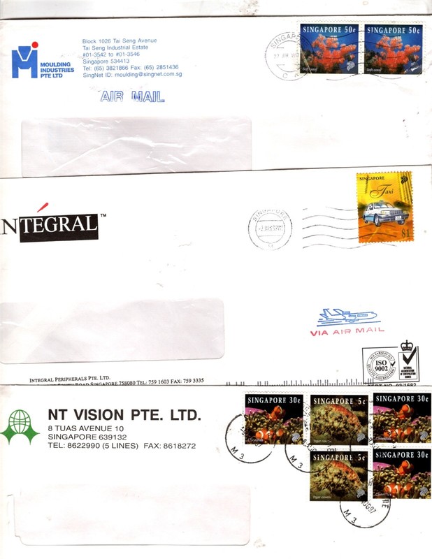 Singapore, three covers 0f 1997 (1682box