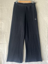 Alo Yoga Black Ribbed Wide Leg Sweatpants High Waist Heavyweight Size L
