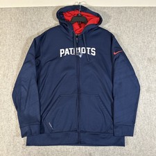 Nike NFL On-Field New England Patriots Hoodie Large Full-Zip Therma-Fit