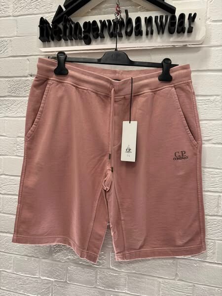 Bermuda para correr de lana de algodón CP COMPANY NUEVA CON ETIQUETAS. EN ROSA OSCURO. Mediano / w32”