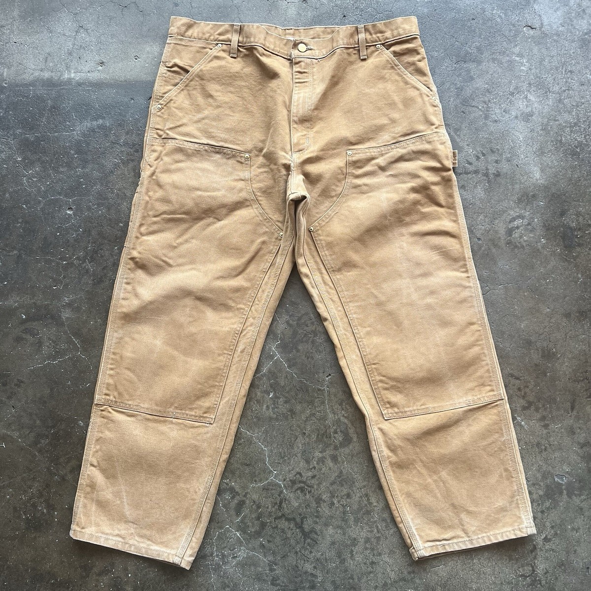 carhartt B01 USA産 w40×l30 Loose Straight Iconic BO1 Firm Duck Double-Front Dungaree