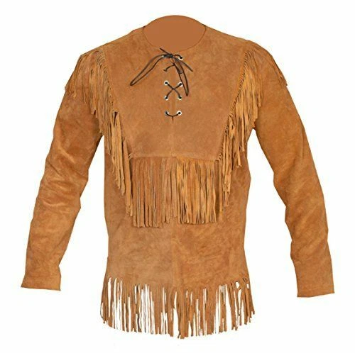 leather fringe shirt mens