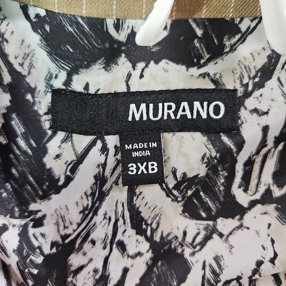 Новый с Ярлыками Murano костюм жилет 3XB двубортный коричневый белый в полоску официальный - Изображение 3 из 4