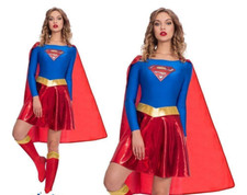 Adult Ladies Supergirl Costume Womens Superhero  Fancy Dress medium
