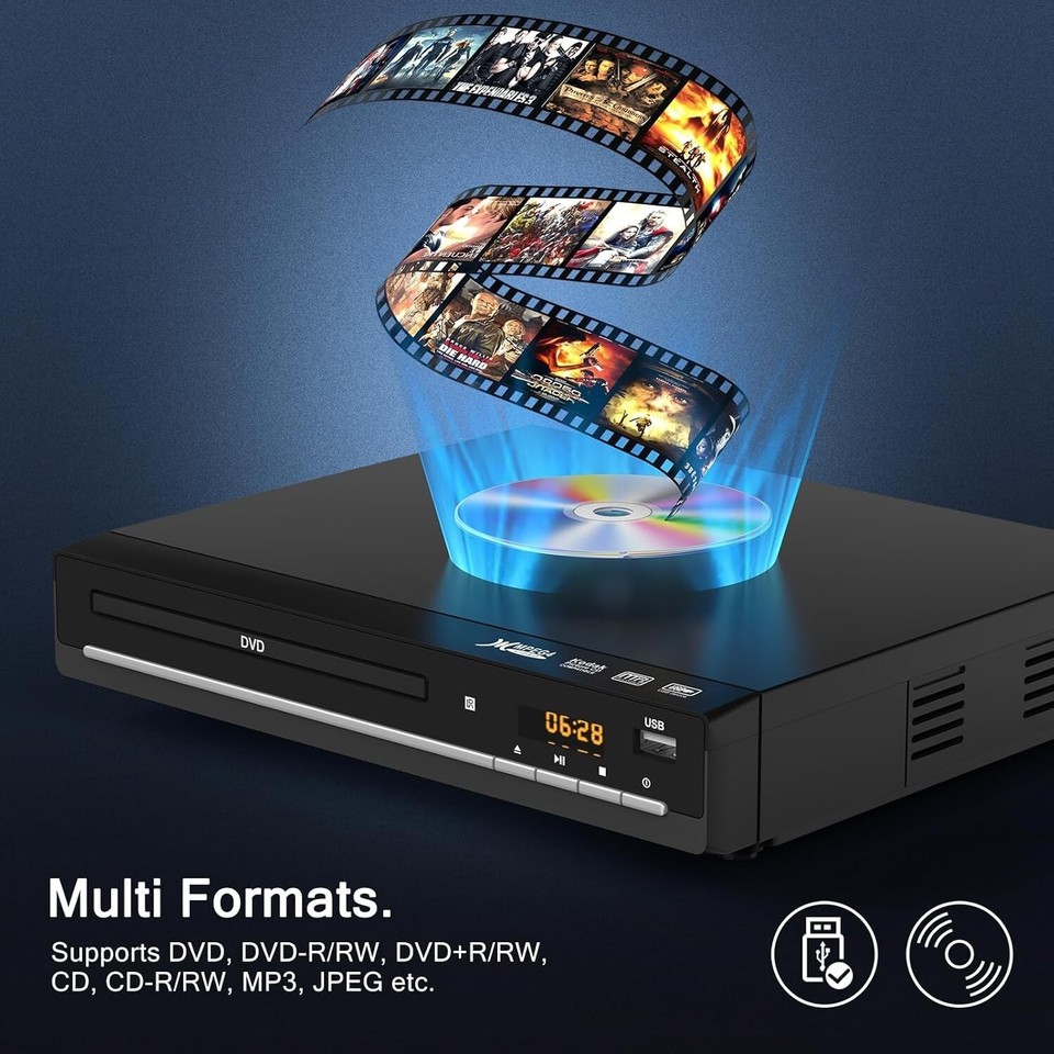 DVD Players for TV with HDMI,Plays All Regions and Formats,CD Player