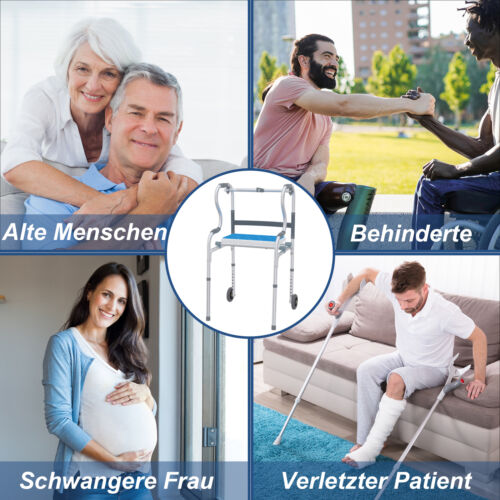 Aufstehhilfe Gehhilfe Gehgestell Gehstock Höhenverstellbar Sitzfläche Bis 180kg - Bild 7 von 13