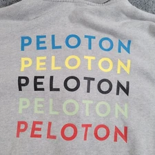 Peloton Hoodie Mens M Full Zip Gray Fleece Cotton Workout Exercise Jogging