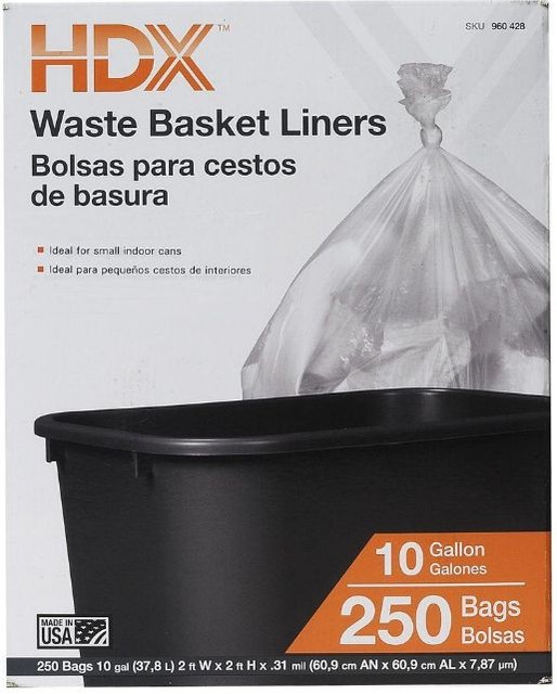 clear kitchen trash bags