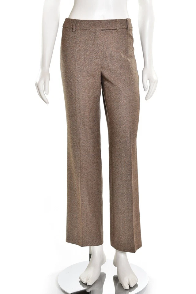 Pantalones Cortos RENA LONG Marrón/Naranja Manchados Mezcla Lana Espiga Talla 8 Foto 2 de 4