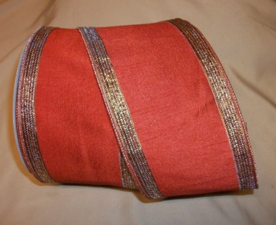 10 Yd. roll  VERSADO RICH COPPER GOLD WIRE EDGE RIBBON  4'' Wide