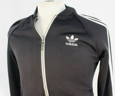 Vintage Adidas Trefoil Track Jacket Retro Originals 3 Stripes Black  White Sz S