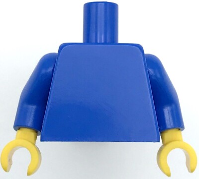 Lego Minifig Plain Blue Torso x 5 with Yellow Hands Lego Minifig Plain Blue Torso x 5 with Yellow Hands