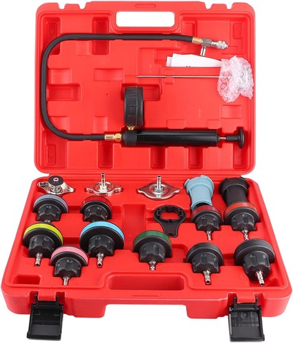 18pcs Radiator & Coolant Pressure Tester Cooling System Pressure Tester Kit new - Foto 3 di 10