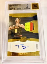 2018-19 PANINI DOMINION TRAE YOUNG AUTO PATCH GOLD RC RPA SP /10 BGS 9 MINT 10
