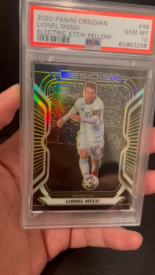 2020 Panini Obsidian E/E Yellow Gold Lionel Messi Jersey #10/10