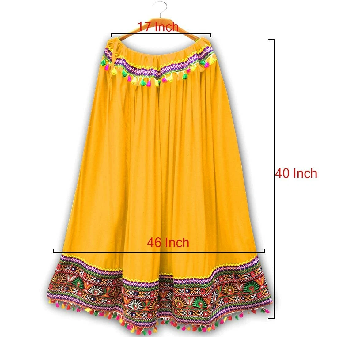 Rayon Women Skirt Kutchi Embroidered Border Rayon Skirt/Chaniya
Opens in a new window or tab
