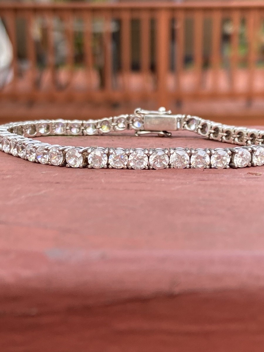 Vintage 925 Sterling Silver And CZ tennis Bracelet,