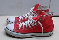 Converse Unisex Red Canvas High Top Athletic Sneaker Skate Shoes Men 11 Women 13