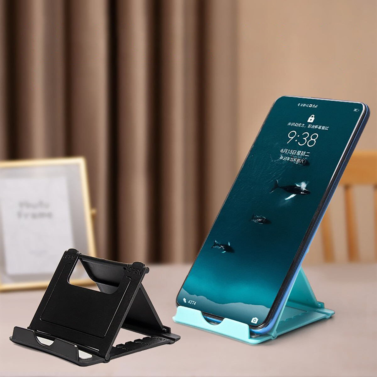 Supporto Telefono Da Tavolo Regolabile - Stand Per Smartphone Con Base Stabile - Foto 8