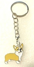 Corgi Dog Tan White Pup Purse Charm Zipper Pull Key Ring Keychain Jewelry