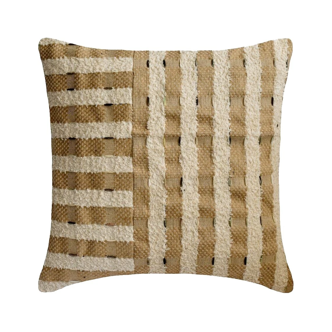 Jute Striped Square Home Décor Pillows