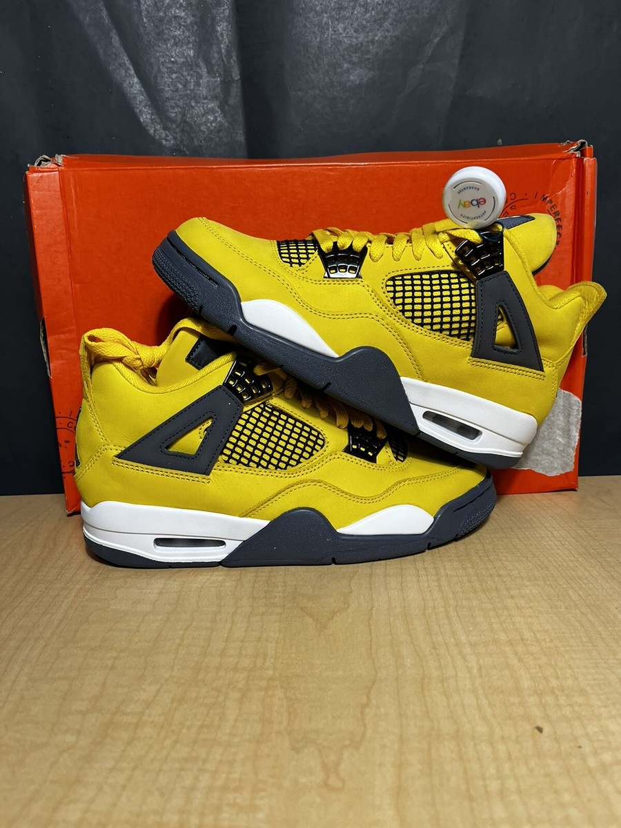NWT Nike Air Jordan 4 Retro Lightning LS White Cement Toro Bred 