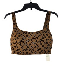 New Aerie S Small scoop cheetah print bikini top Bralette padded Pullover