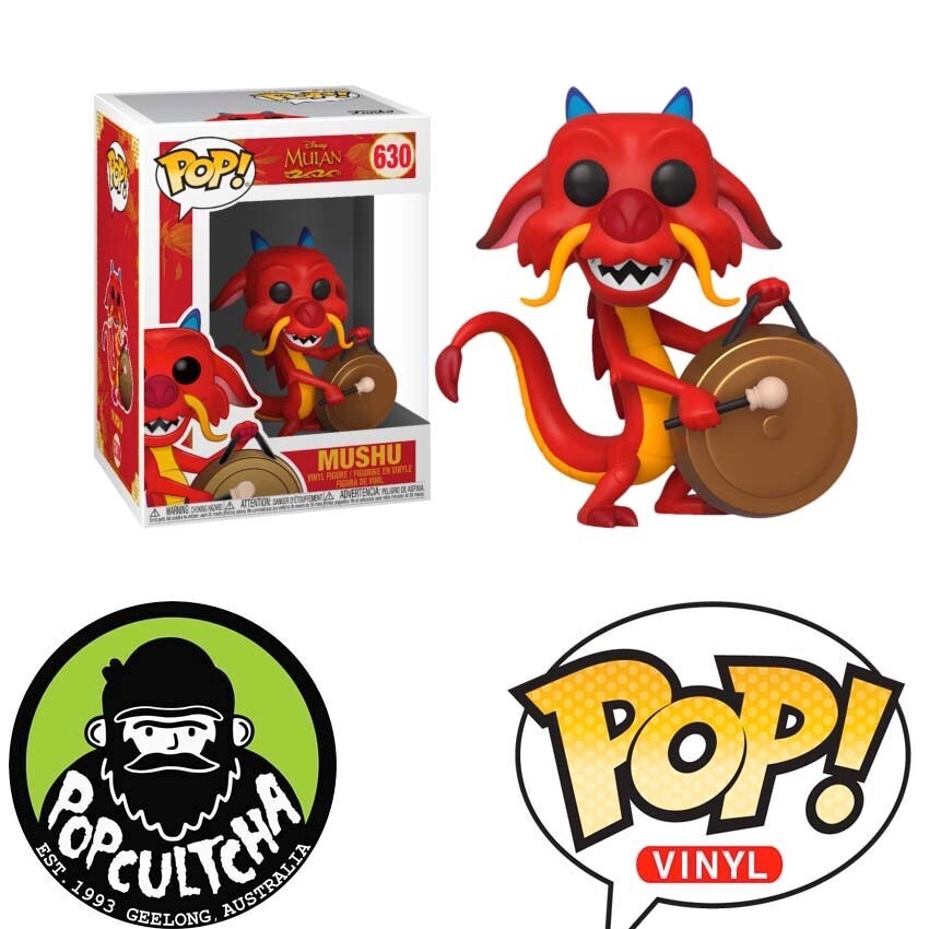 Mulan - Mushu With Gong Pop! Vinyl Figure &Quot;New&Quot;