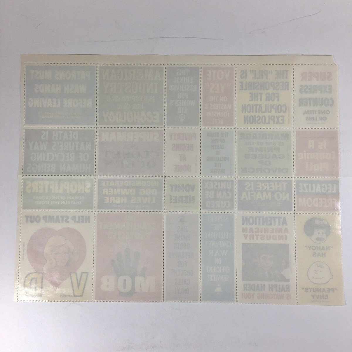 Genuine Vintage 1970's Mad Magazine Stickers Set of 24 - Another