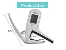 Metal Capo+Guitar Clip-on Tuner Chromatic Tuner Guitar Bass Tuner Universal 2in1