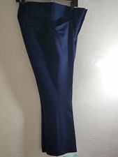 vintage 70's knit polyester pants dark blue disco 36 w 31 L flare 1970's