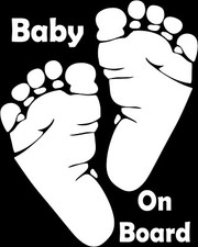 BABY ON BOARD cute Foot Print Vinyl Decal Sticker Car truck Window Bumper feet