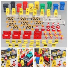 Toy Road Signs Mini Traffic Cones Street Scene Model Road Block Fences