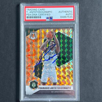 2020-21 Panini Mosaic #167 Thanasis Antetokounmpo Signed Card AUTO