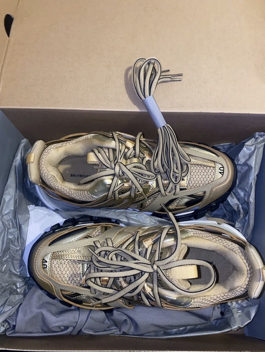 Size 40- Balenciaga Track Trainer Metallic Gold | eBay